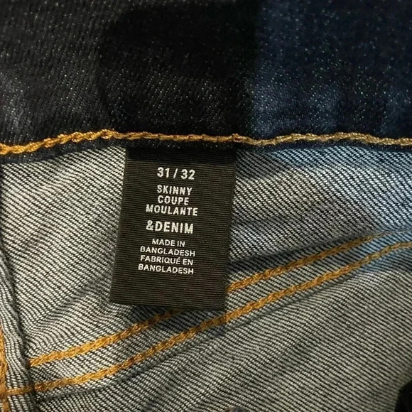 H&M  &Denim Skinny Coupe Moulante Jeans Dark Wash Blue Size 31/32 - Picture 3 of 5